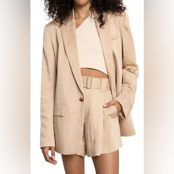 A.L.C. DAKOTA SINGLE BREASTED MODAL BLEND BLAZER, SZ US/6 TAWNY - Picture 4 of 15